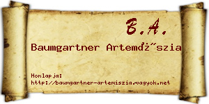 Baumgartner Artemíszia névjegykártya